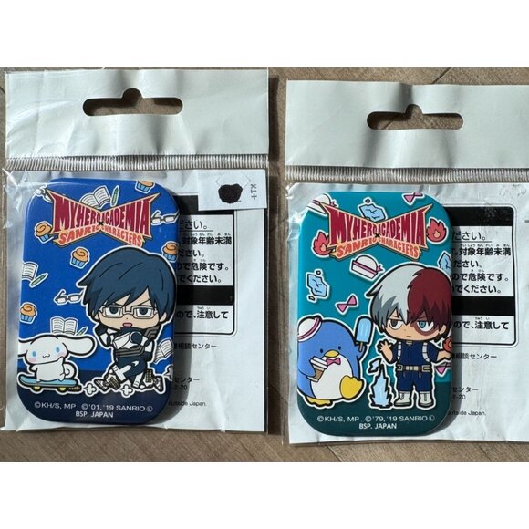 My Hero Academia Sanrio Pin Button Can Badge‎ Todoroki Sam Tenya Cinnamoroll - Picture 1 of 6